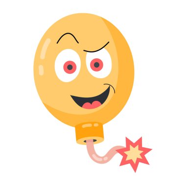 Gülümseyen sarı bomba, vektör illüstrasyonu