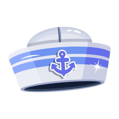 Denizci şapkası, vektör çizimi basit tasarım