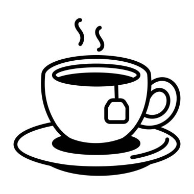 kahve fincanı simgesi, vektör illüstrasyonu 