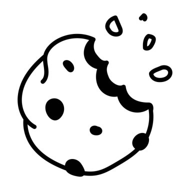 Çikolatalı kurabiyelerin karikatür çiziminin el çizimi vektör çizimi 