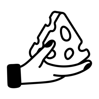 El ele tutuşan basit bir simge, vektör çizimi