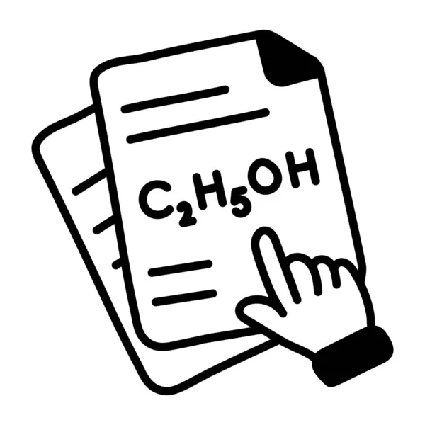 Ícone Fórmula Química Estilo Esboço — Vetor de Stock