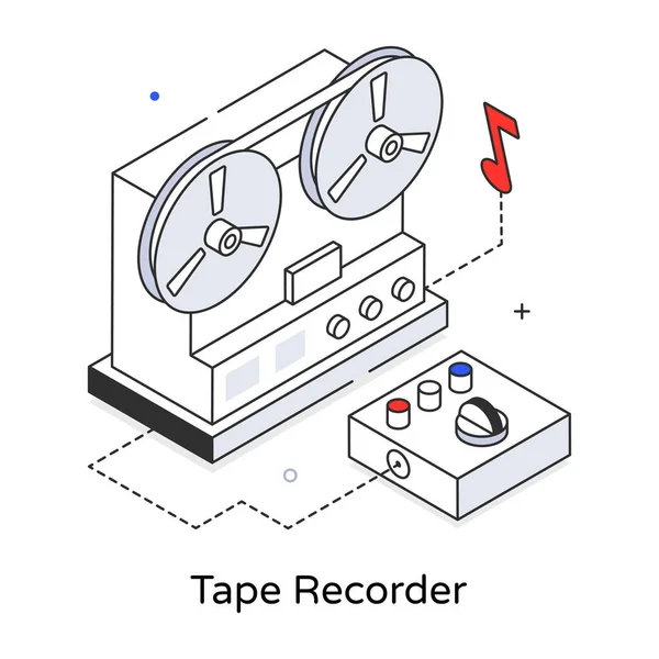 Audio Tape Icoon Isometrische Icoon Vector Illustratie — Stockvector