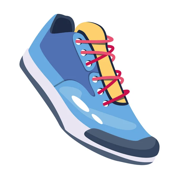Blue Sneakers Icon Flat Style — Stock Vector