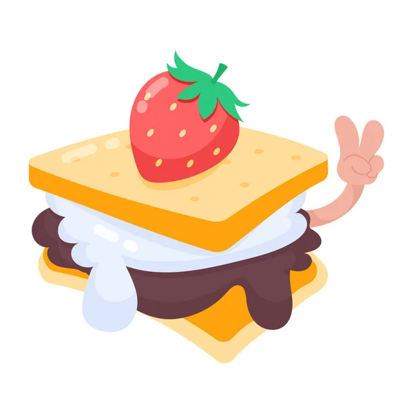 Смачний Бутерброд Мультфільмі — стоковий вектор