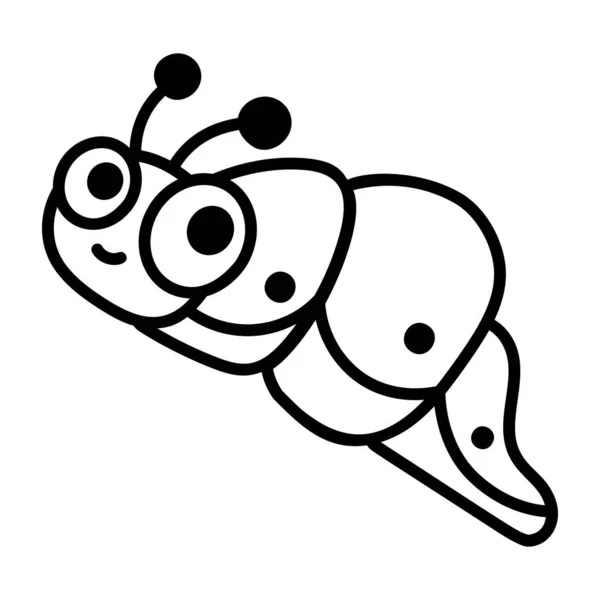Línea Dibujo Dibujos Animados Bug — Vector de stock