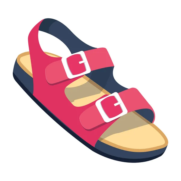 Sommer Sandalen Symbol Flacher Stil — Stockvektor