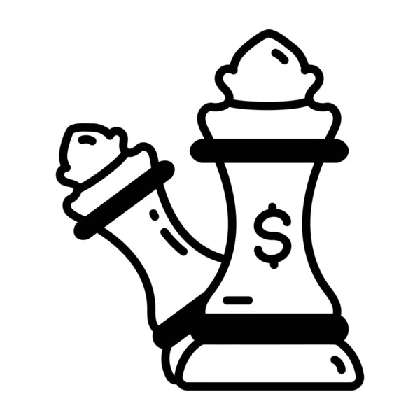 Εικόνα Στρατηγικής Σκακιού Περίγραμμα Εικονίδιο Φορέα Στρατηγική Σκάκι Για Σχεδιασμό — Διανυσματικό Αρχείο