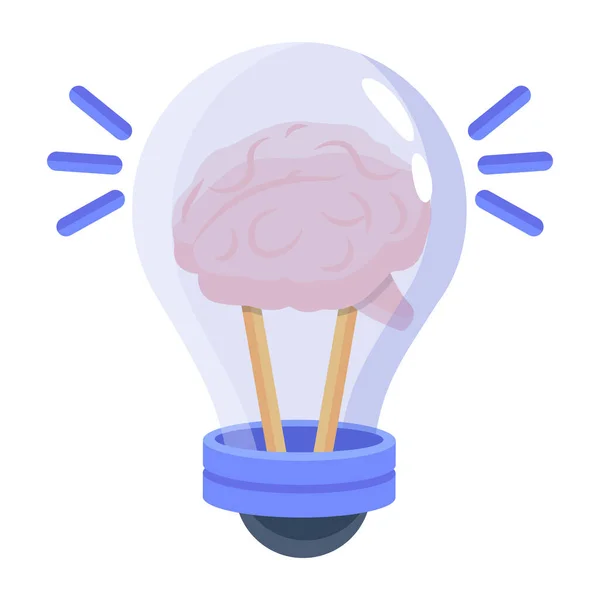 Cerveau Avec Vecteur Ampoule — Image vectorielle