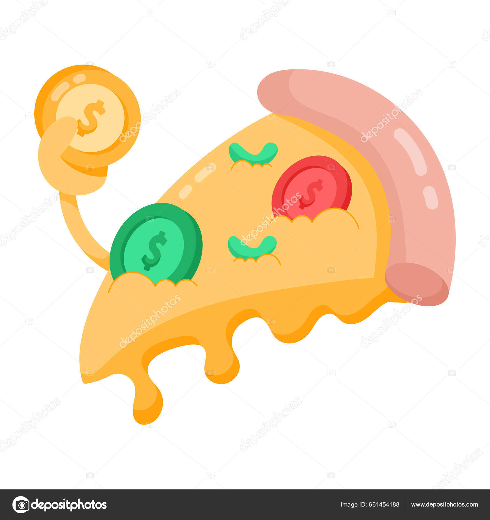 Icono Pizza Comida Rápida Estilo Dibujos Animados Aislados Sobre Fondo  Vector de stock #661454188 de ©vectorsmarket, image size:1600x1700