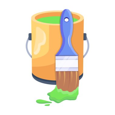 Çizgi film izole stil vektör çizim boya fırça simgesini 