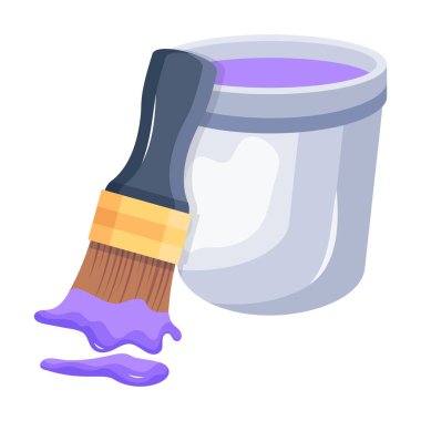 Boya ikonlu kova, çizgi film tarzı. 