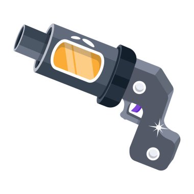 Çizgi film silah ikonu tasarımının vektör çizimi 