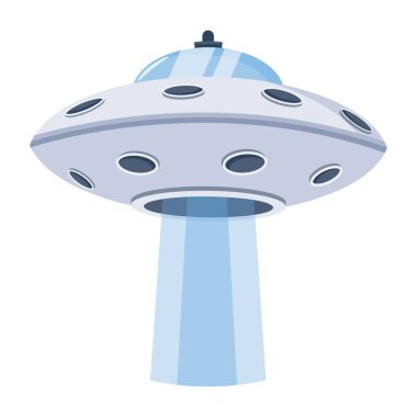 space ufo icon, cartoon style  clipart