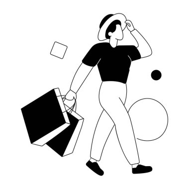 Beyaz torbalı kadın.