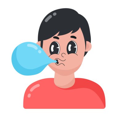 Çocuk balonla oynuyor. 