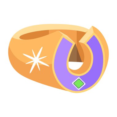 Bir karikatür biçim halkasının vektör illüstrasyonu 