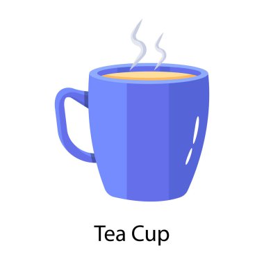 Beyaz arka plan üzerinde izole mavi çay bardağı