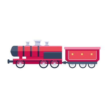 Tren, vagon izole edilmiş ikon vektör çizimi  
