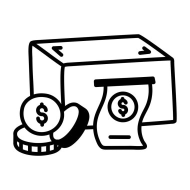 Bozuk para çizgisi biçimli bir dolar çantası 