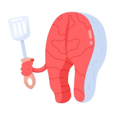 Son moda somon bifteği etiketi.