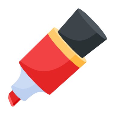 İşaretleyicinin düz vektör çizimi 