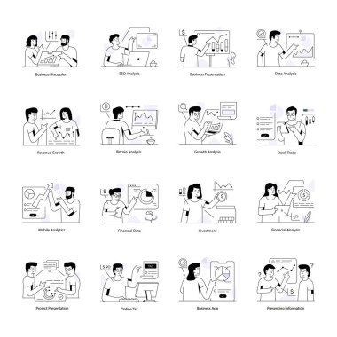 Video konferansı, video görüşmesi, video konferansı ve uzaktan kumanda. Düz çizgi film tarzında vektör illüstrasyonu 