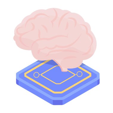 ai düşüncenin kişiselleştirilebilir düz simgesi.