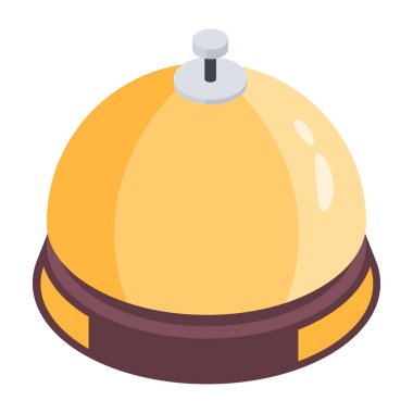 Resepsiyon zili, vektör illüstrasyonu basit tasarım