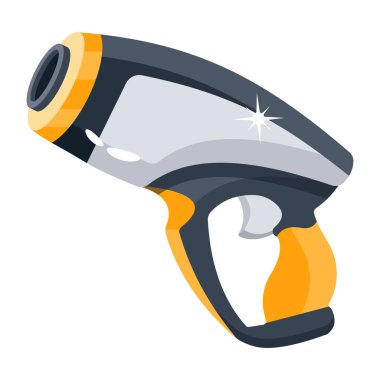 Fütüristik silah, VR oyun silahı ikonu, vektör illüstrasyonu      