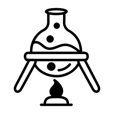 Kimyasal matara simgesi, vektör çizimi basit tasarım