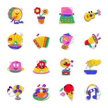 Yemek ve Müzik Düz Etiketler