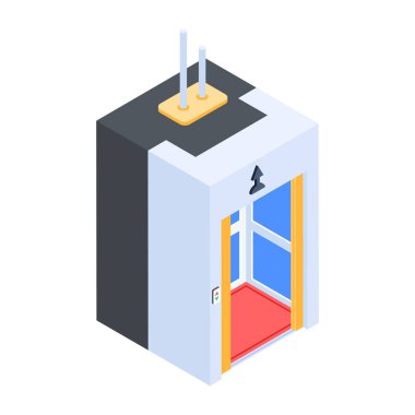 Asansörün 3D simge tasarımı