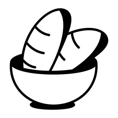 Elle çizilmiş somun ekmeği ikonu