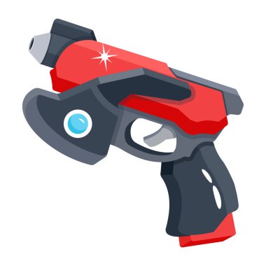 Fütüristik silah, VR oyun silahı ikonu, vektör illüstrasyonu      