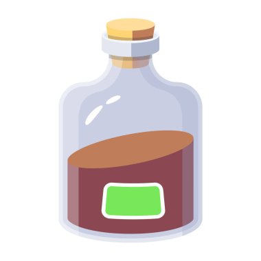 Mantar şişesinin düz stil simgesi