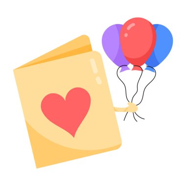 Kart ve balonlar vektör resimleme arkaplanı 