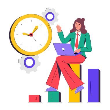 zaman yönetimi vektör illüstrasyon arka planı 