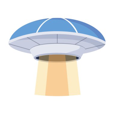 vektör karikatür uzay gemisi simgesi beyaz arkaplanda izole edildi.       