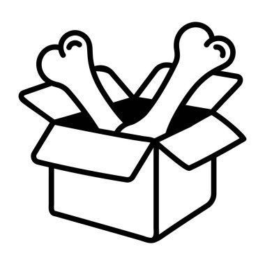 Kemikli kutunun modaya uygun taslak simgesi 