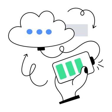 Bulut depolama teknolojisi simgesi düz biçiminde 