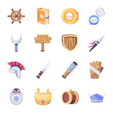 Silahların düz simge vektör illüstrasyon arkaplanı 