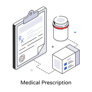 tıbbi reçete vektör simgesi 