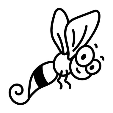 Çizgi film eşekarısının vektör çizimi 