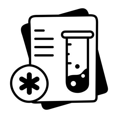 tıbbi rapor simgesi, vektör illüstrasyonu 