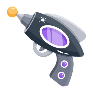 Fütüristik silah, VR oyun silahı ikonu, vektör illüstrasyonu      