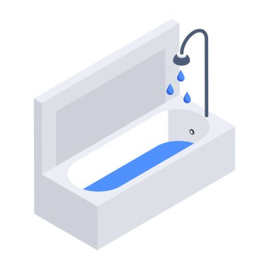 Banyo simgesi, izometrik stili 