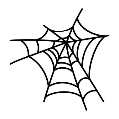 Beyaz arkaplanda örümcek ağı, vektör        