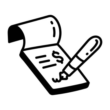 fatura ve kalem vektörü simgesi 