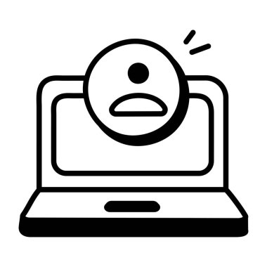 kullanıcı simgesi çizimi olan dizüstü bilgisayar